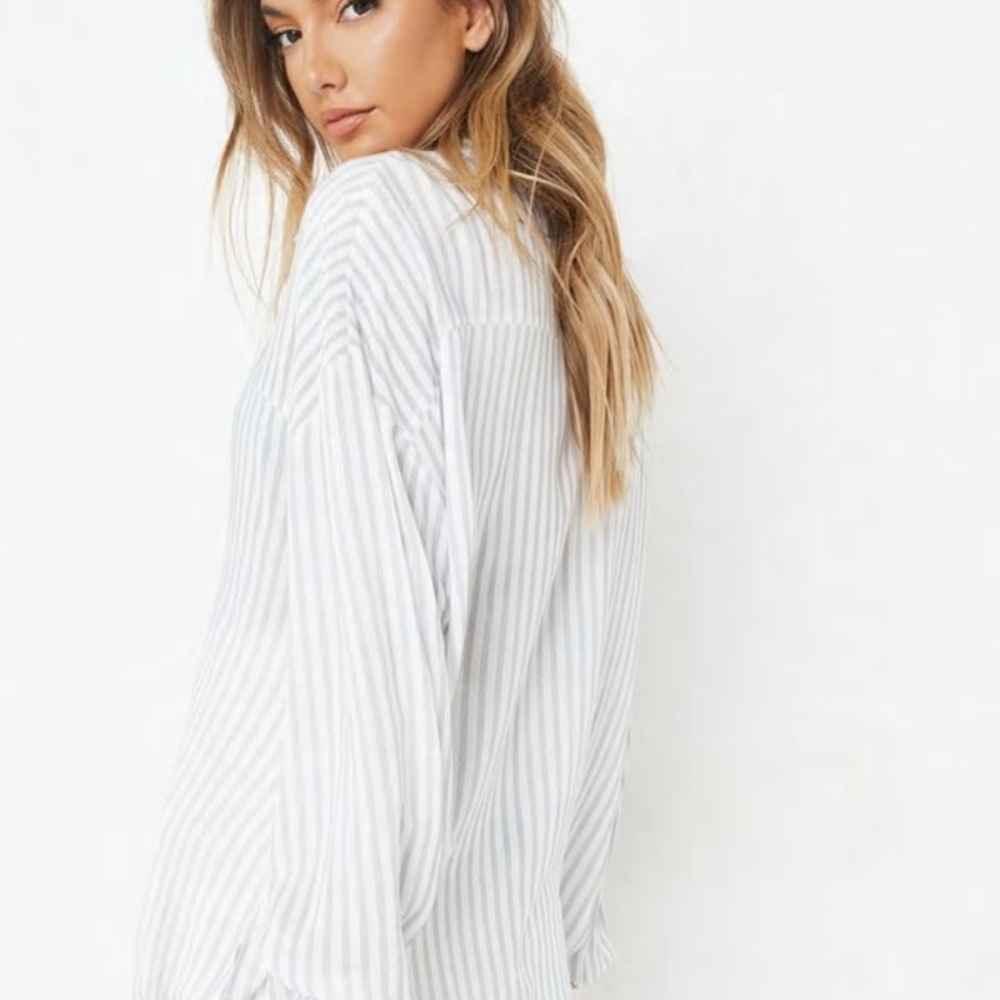 Princess Polly Pinstriped Dress Shirt/ Beach Cover up